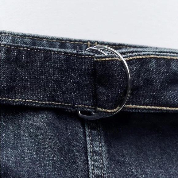 Zara STRAPLESS TRF DENIM JUMPSUIT. Navy Blue. Size M. New with Tags. - Picture 10 of 14